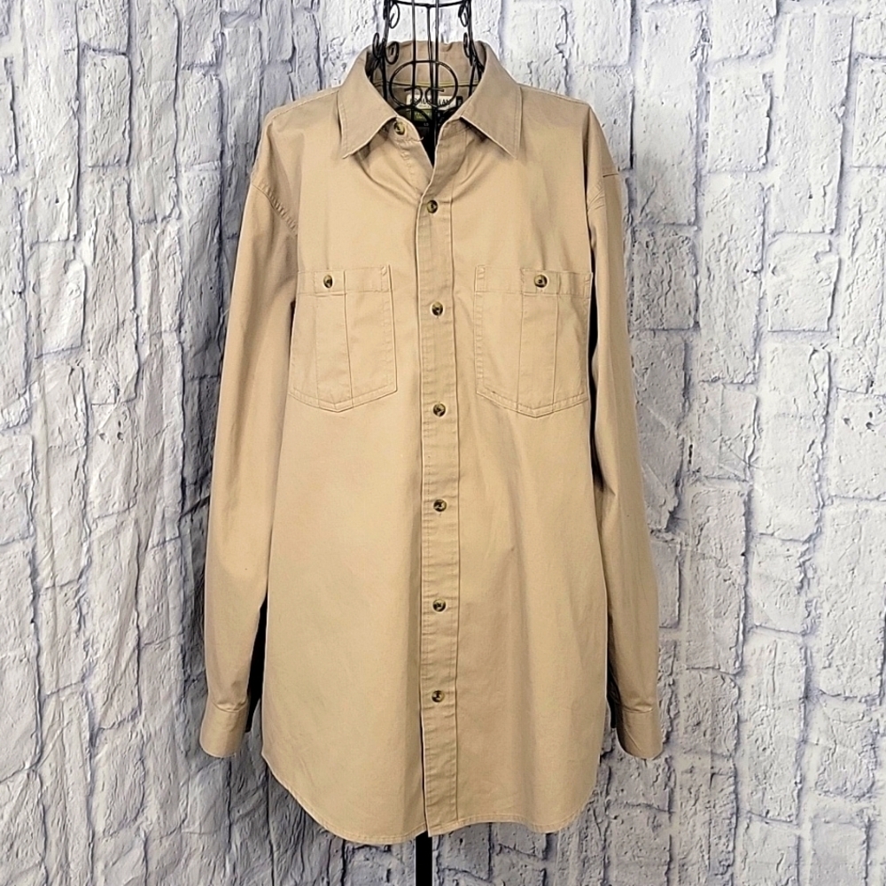MAGELLAN OUTDOORS ADVENTURE GEAR Tan Loose Fit Men's Shirt Large‎